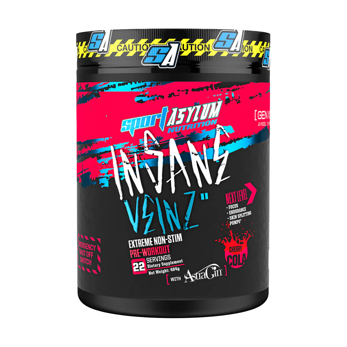 Sport Asylum Insane Veinz 484g Cherry Cola