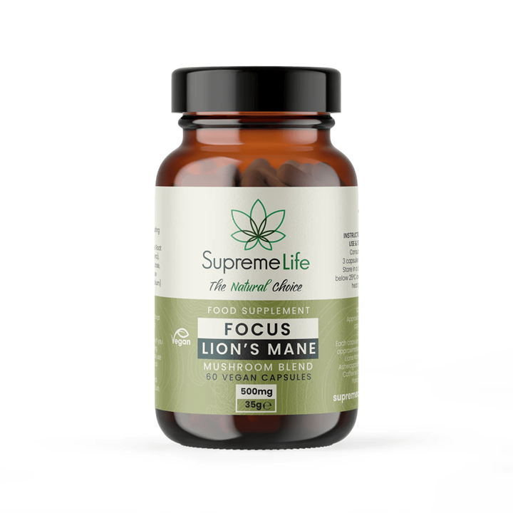 Supreme CBD Lions Mane Vegan Capsules  - Focus (500mg) 60 Caps