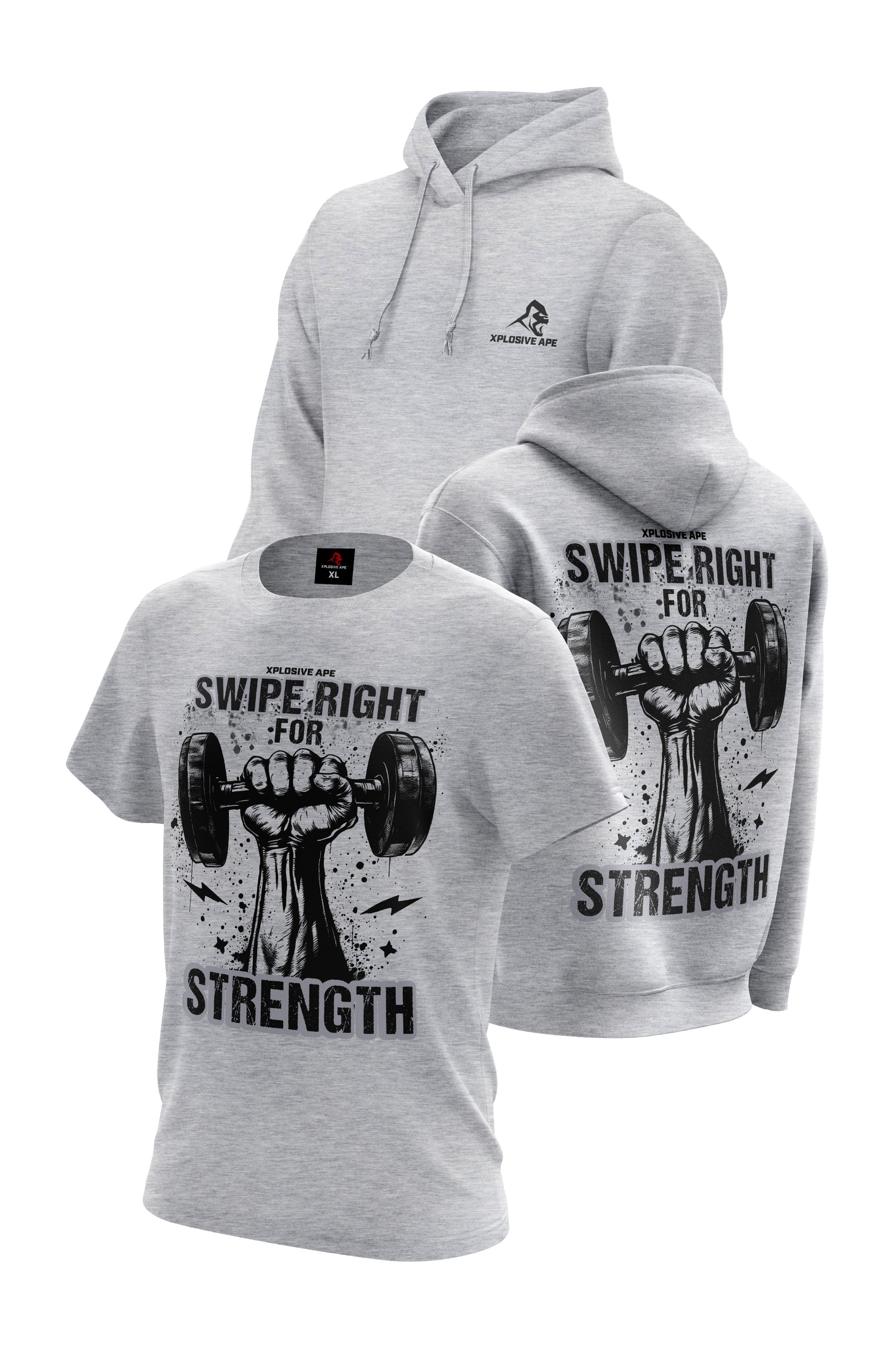 XAPE Swipe Hoodie & Tee Combo - Sports Grey