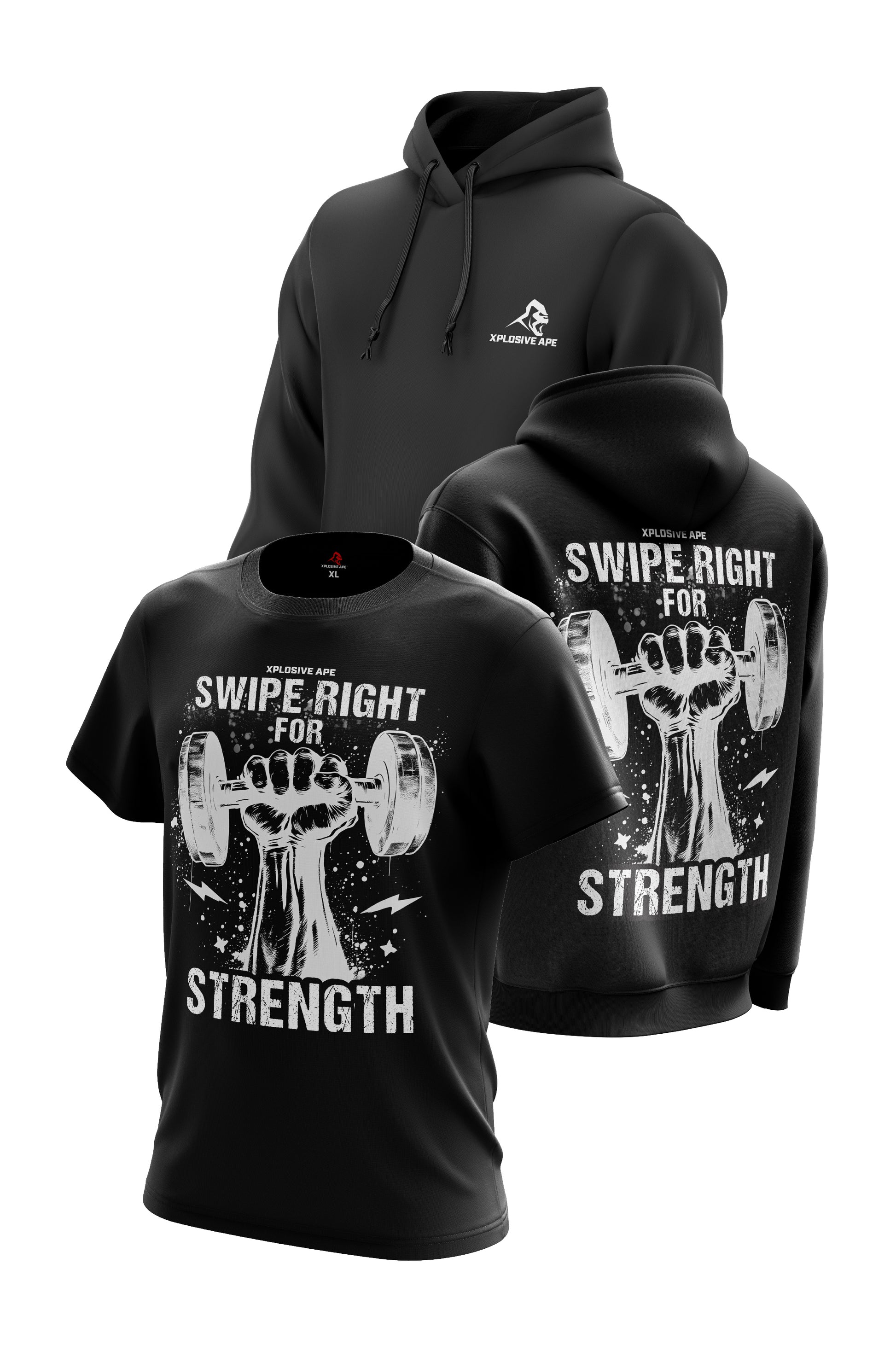 XAPE Swipe Hoodie & Tee Combo - Black