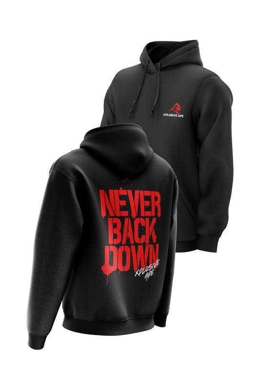 XAPE Never Back Down Signature Hoodie - Black