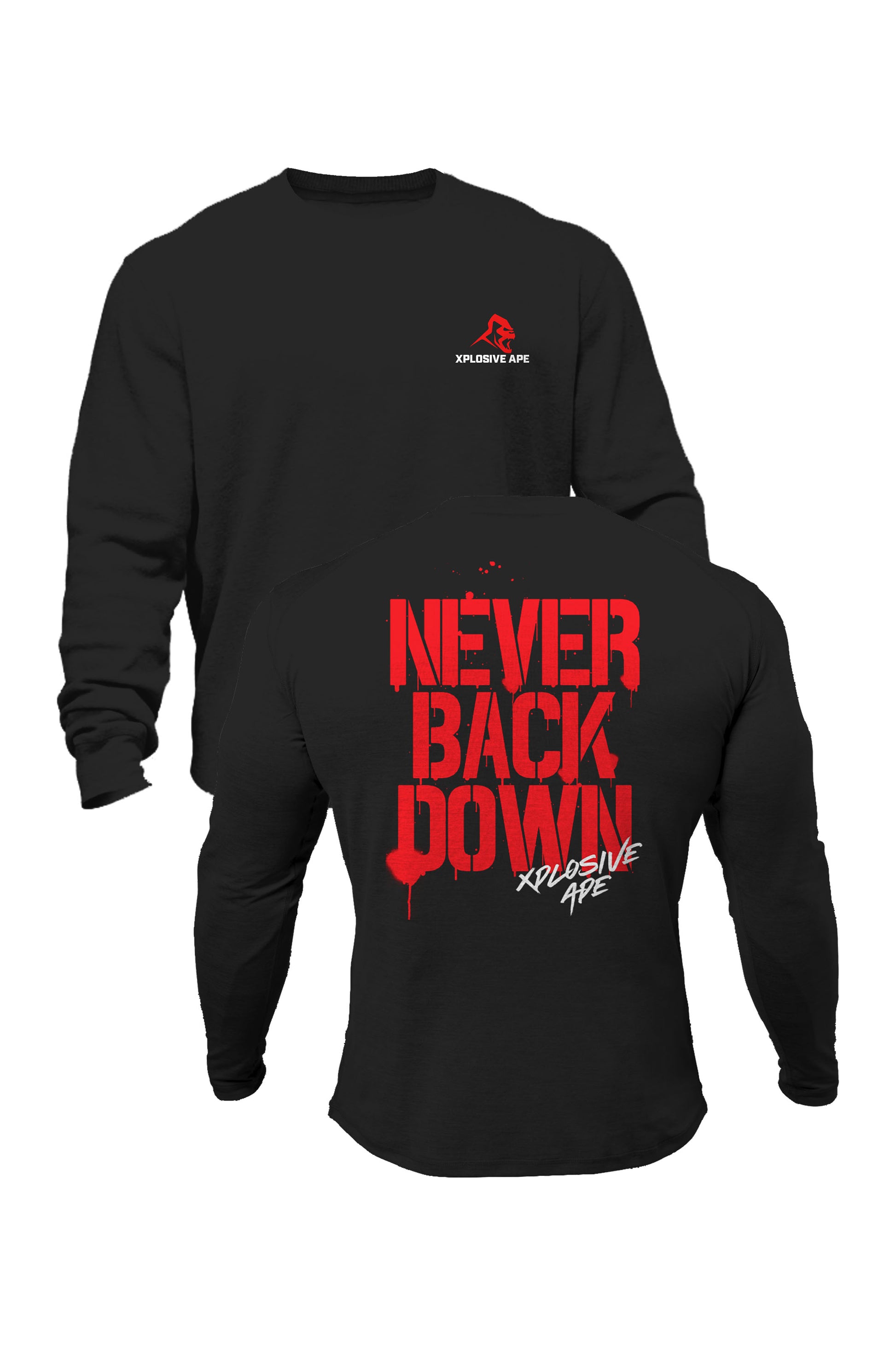 XAPE Never Back Down Signature Sweatshirt - Black