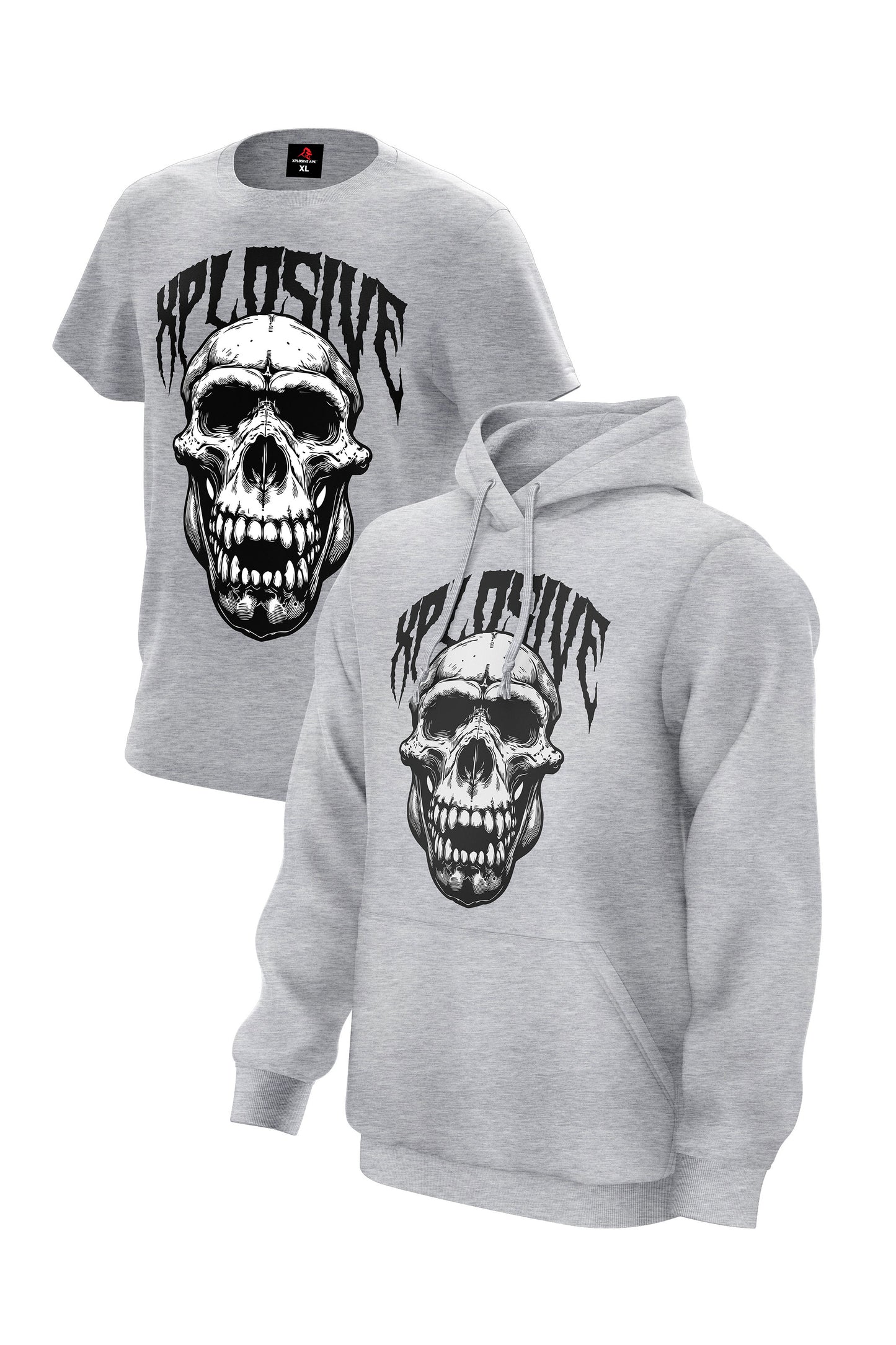 XAPE Skull V1 Hoodie & Tee - Grey