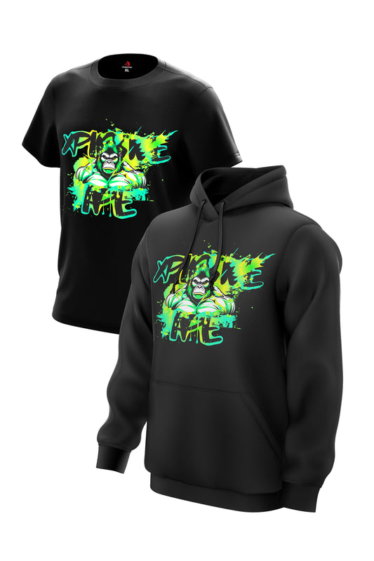 XAPE Splatter Graffiti V2 Hoodie & Tee - Black