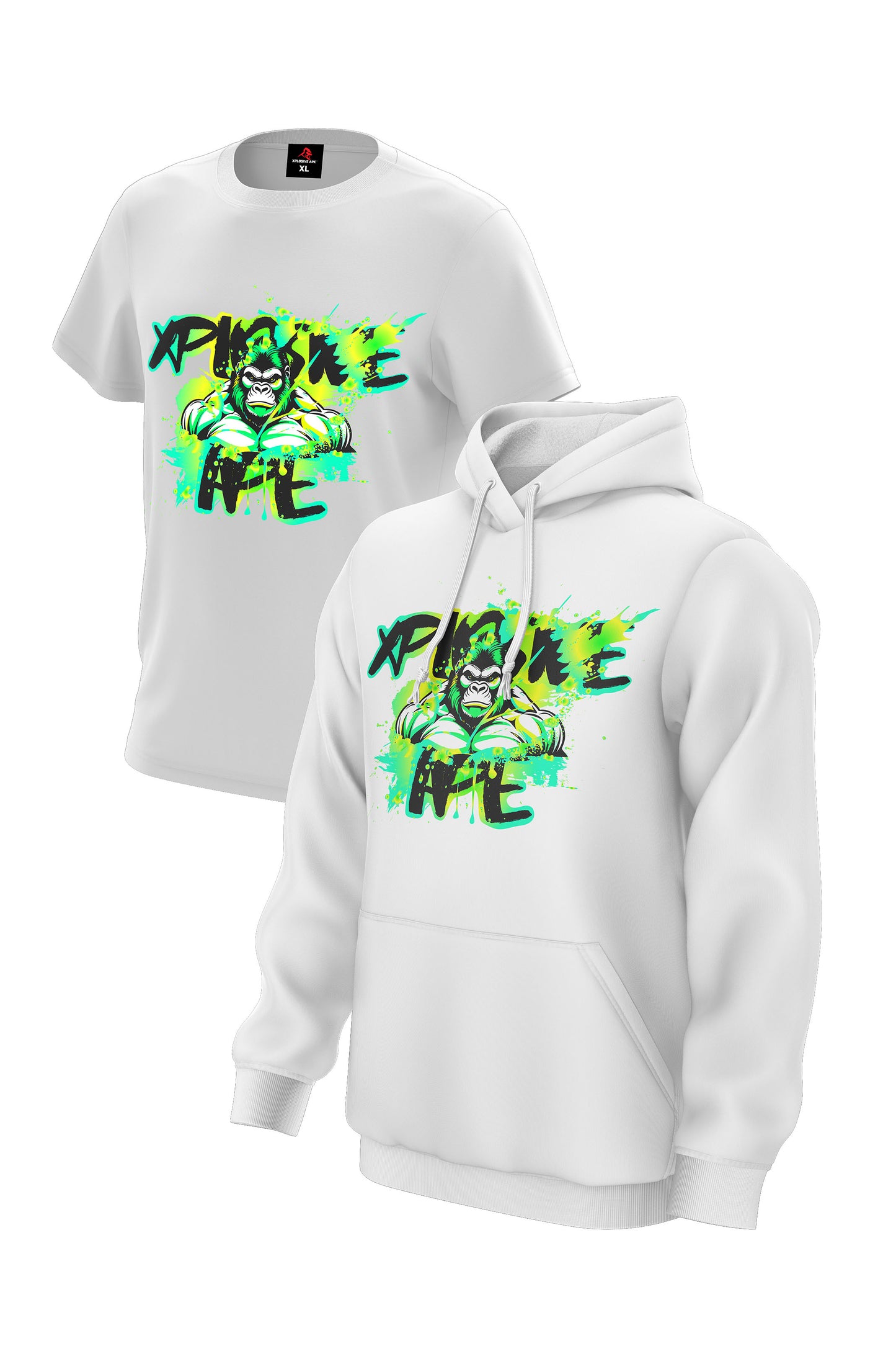 XAPE Splatter Graffiti V2 Hoodie & Tee - White