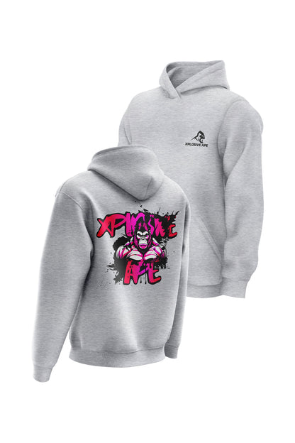 XAPE Splatter Graffiti V3 Hoodie - Heather Grey