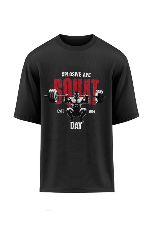 XAPE Squat Day Oversized Tee - Black