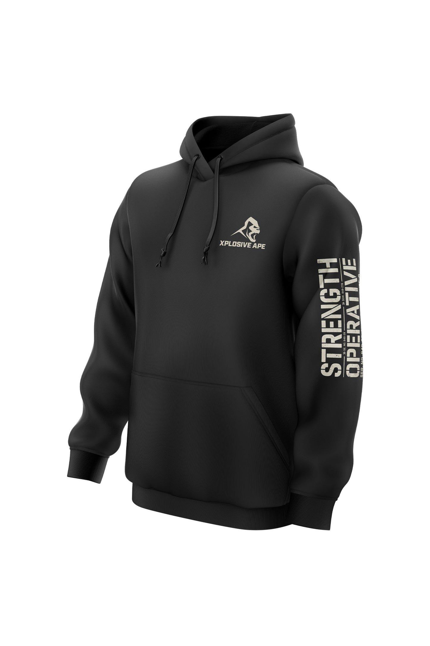 XAPE Strength Operative String Hoodie - Black