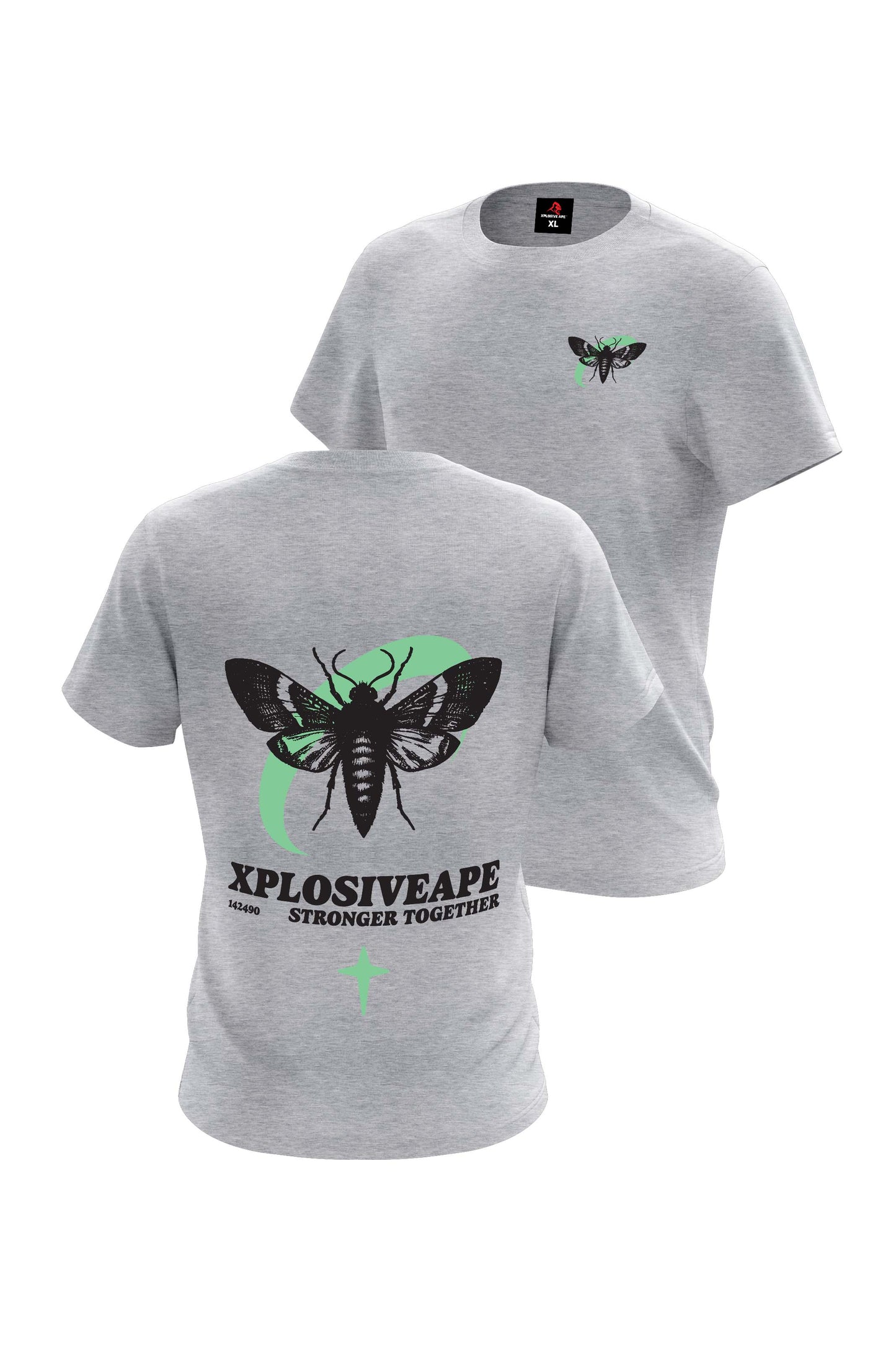 XAPE Moth Tee - Sports Grey