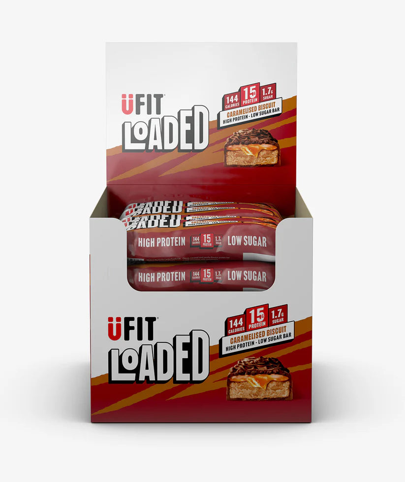 UFIT Loaded Protein Bar 16x45g Caramelised Biscuit