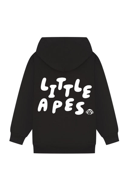 Little Apes Letters Hoodie - Black