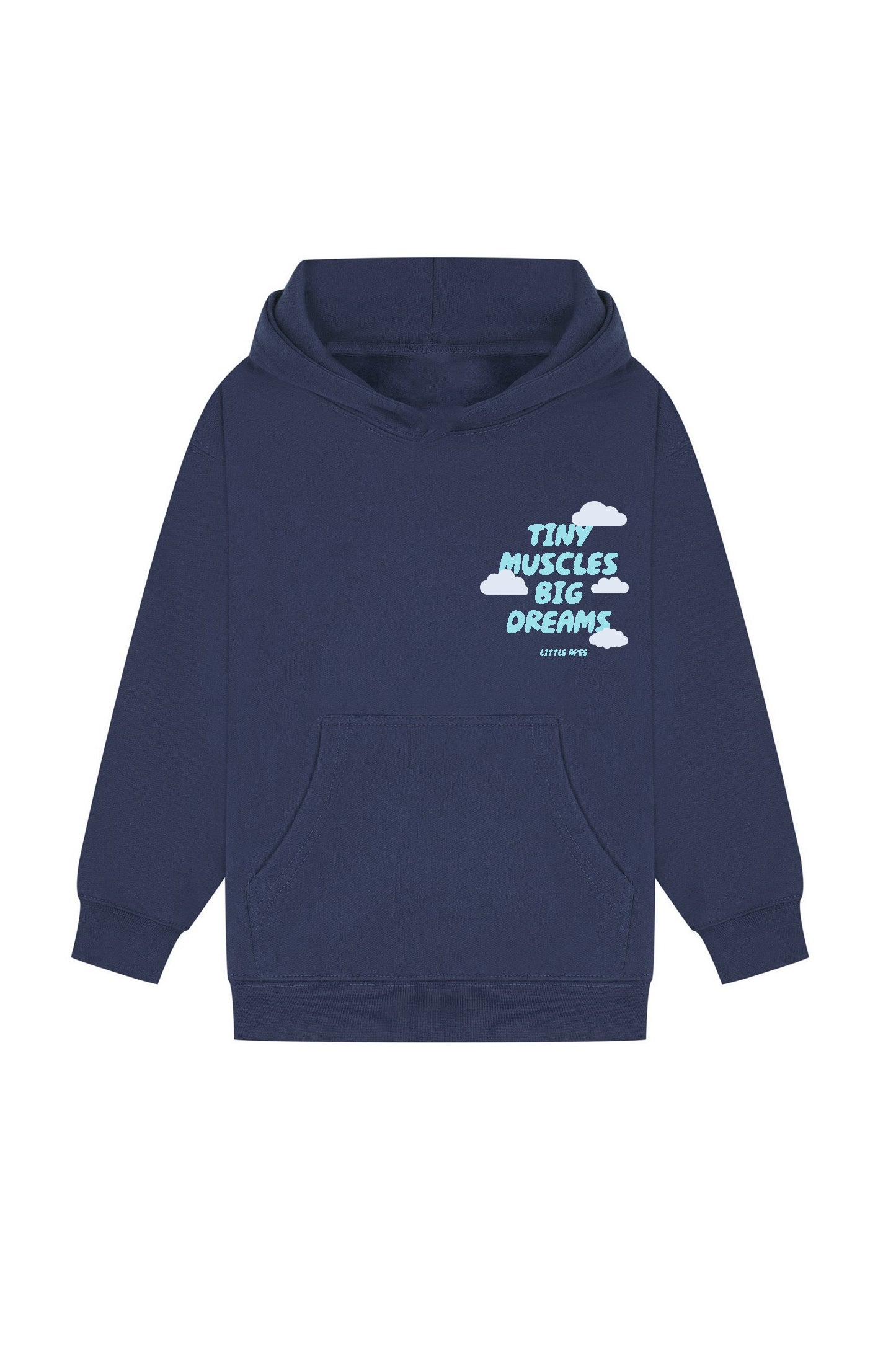 Little Apes Tiny Muscles Big Dreams Hoodie - Navy