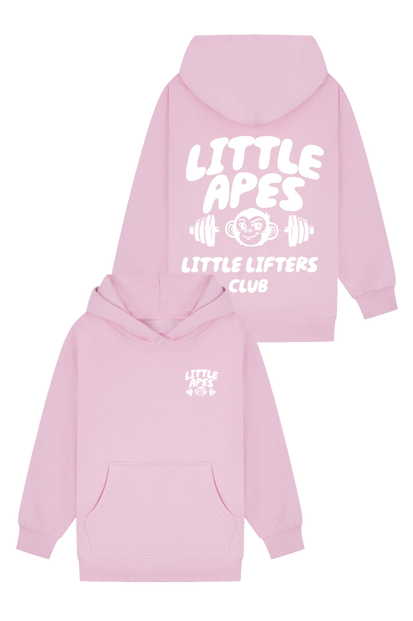 Little Apes Little Lifters Club Hoodie - Light Pink