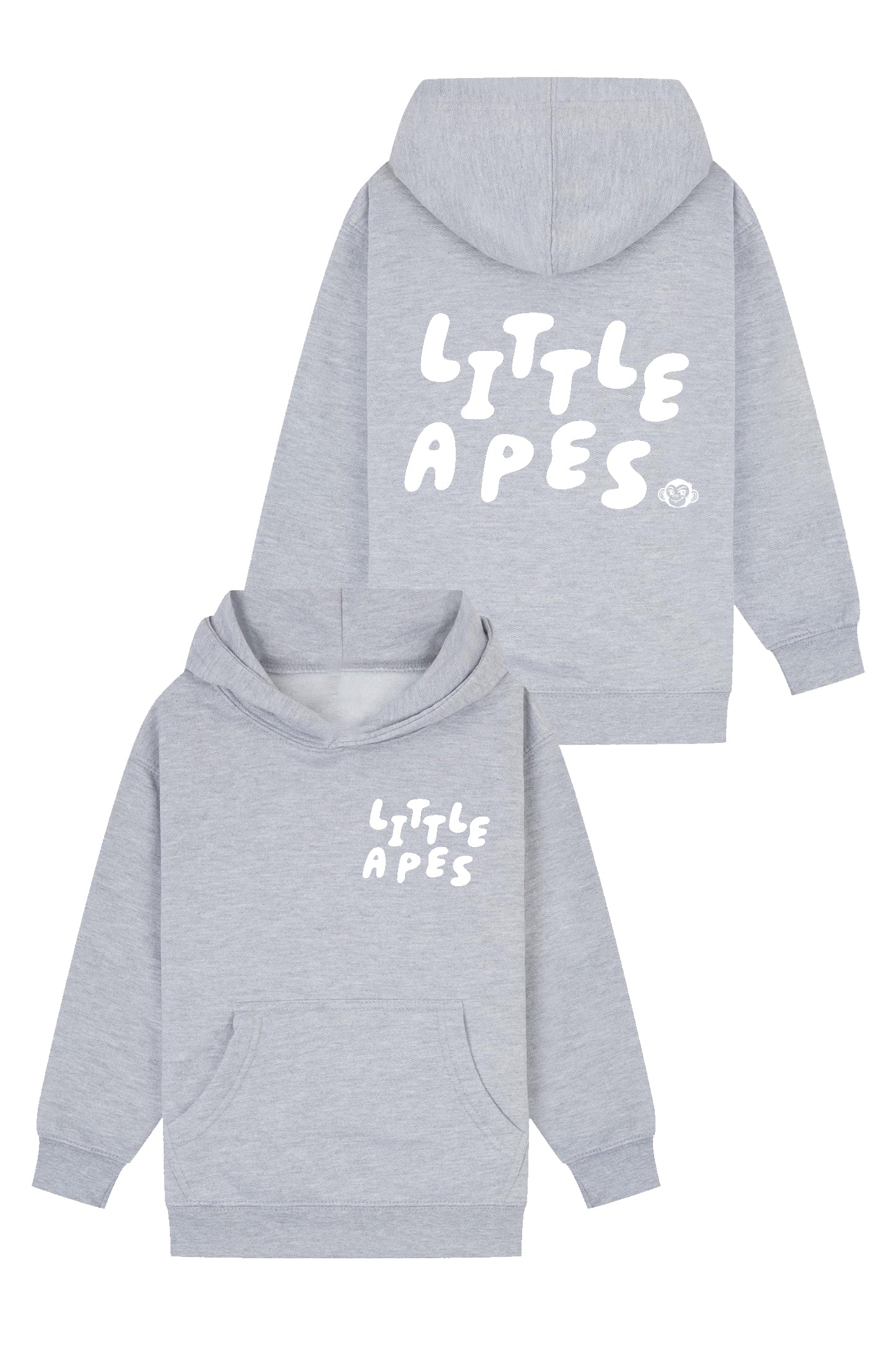 Little Apes Letters Hoodie - Sports Grey