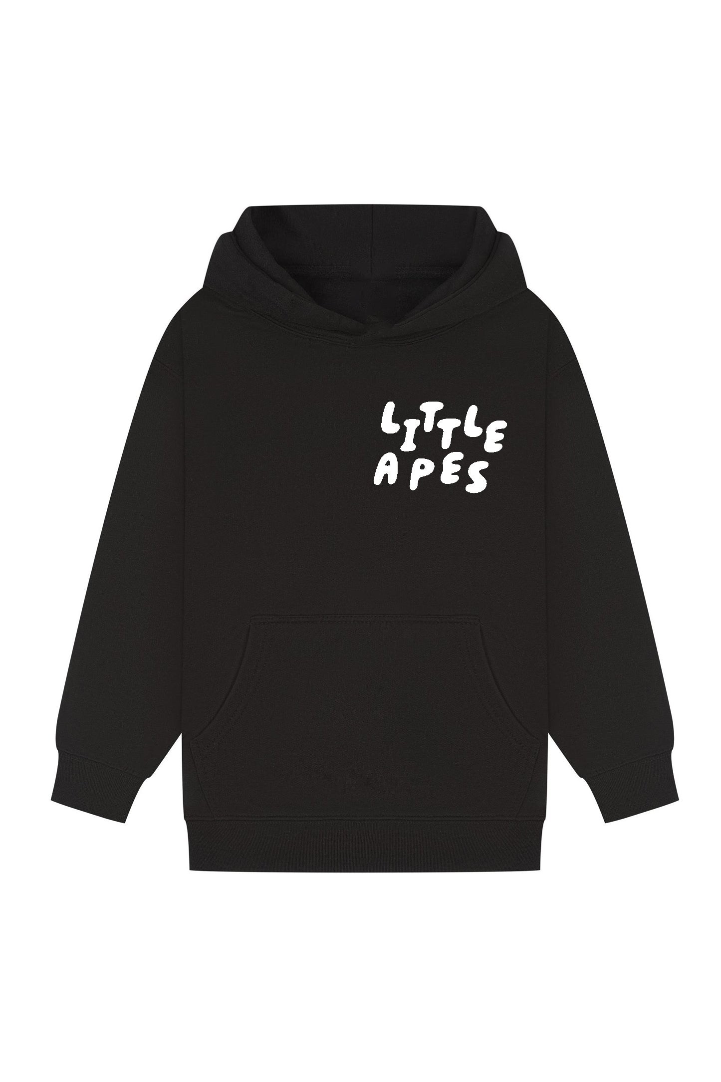 Little Apes Letters Hoodie - Black