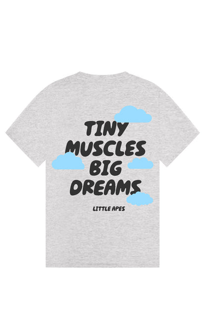 Little Apes Tiny Muscles Big Dreams Tee - Sports Grey