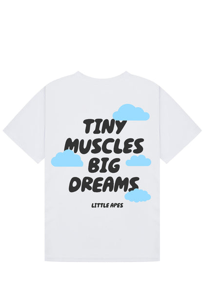 Little Apes Tiny Muscles Big Dreams Tee - White