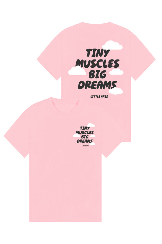 Little Apes Tiny Muscles Big Dreams Tee - Light Pink