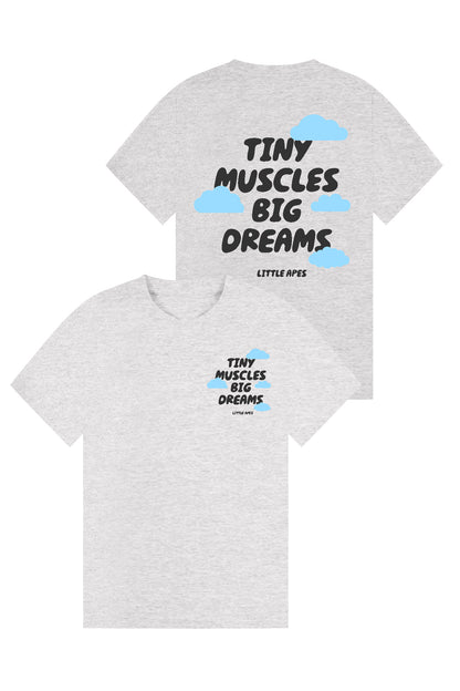 Little Apes Tiny Muscles Big Dreams Tee - Sports Grey