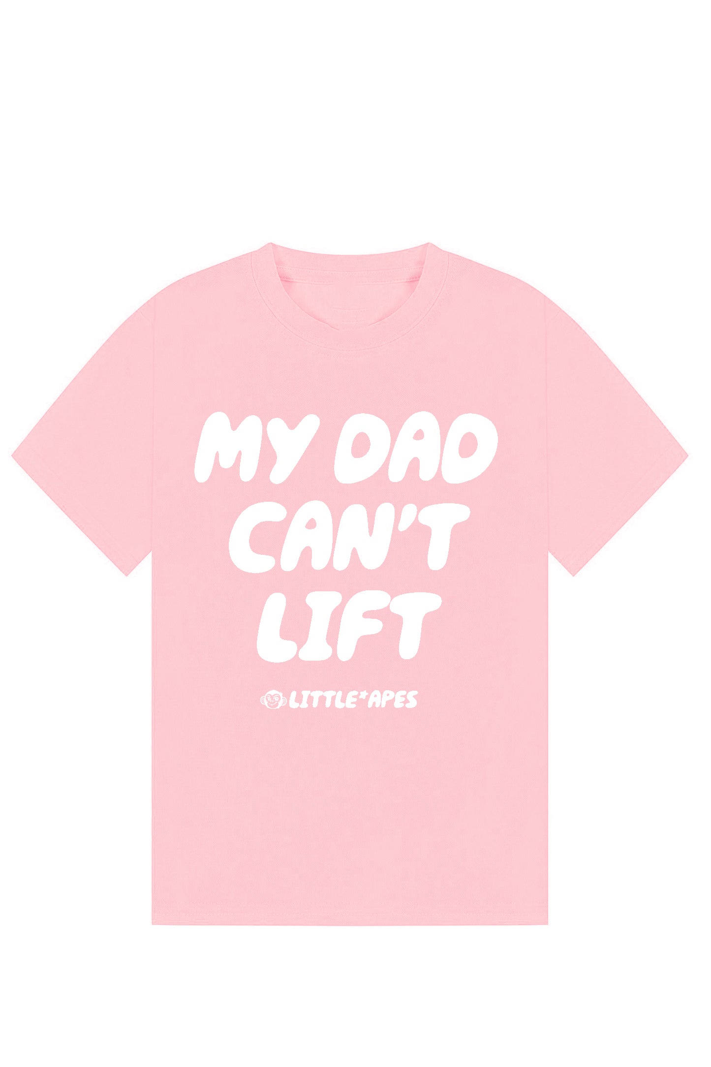 Little Apes My Dad Can't Lift  Tee - Light Pink