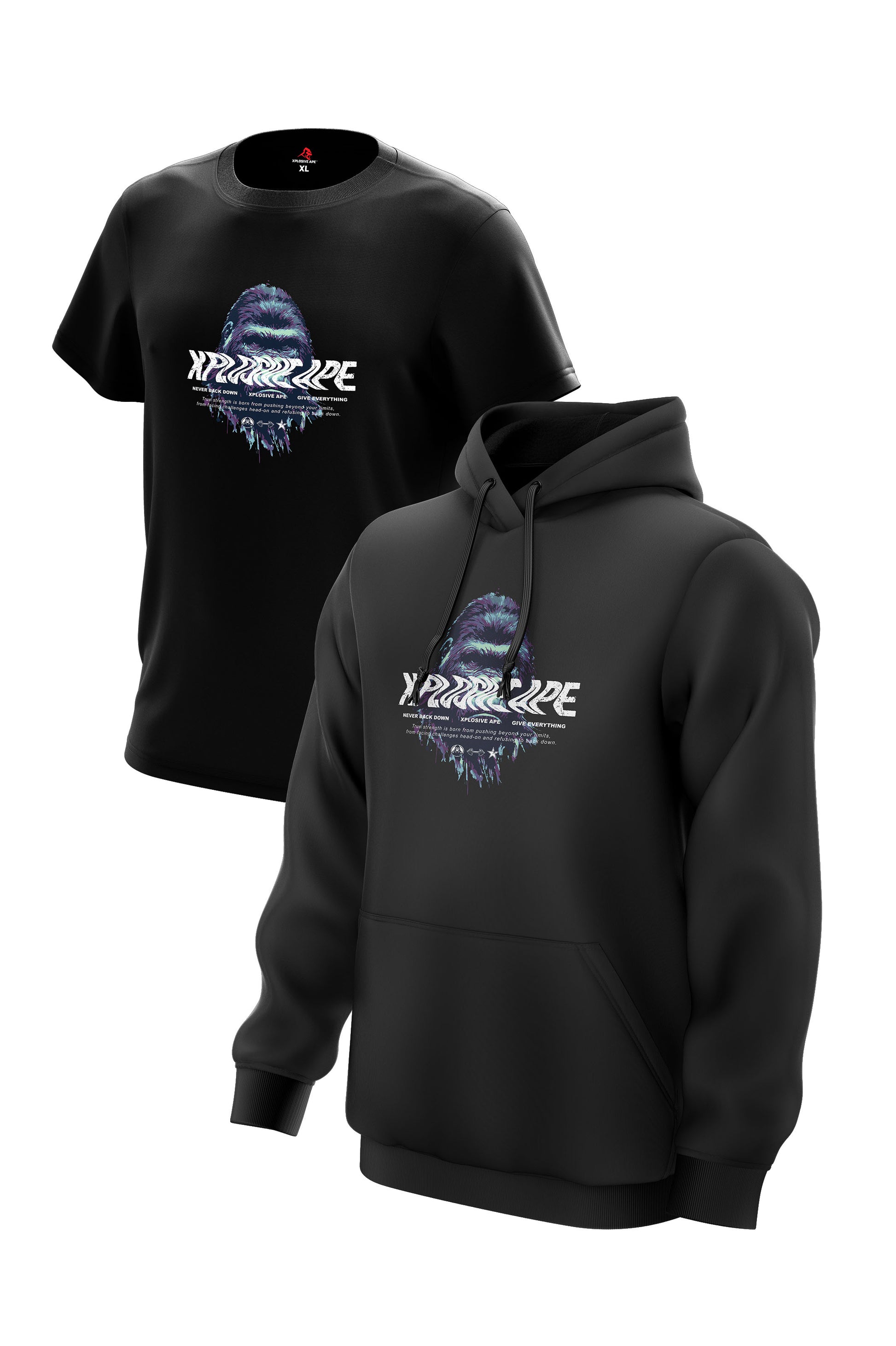 XAPE Unyielding Hoodie & Tee - Black