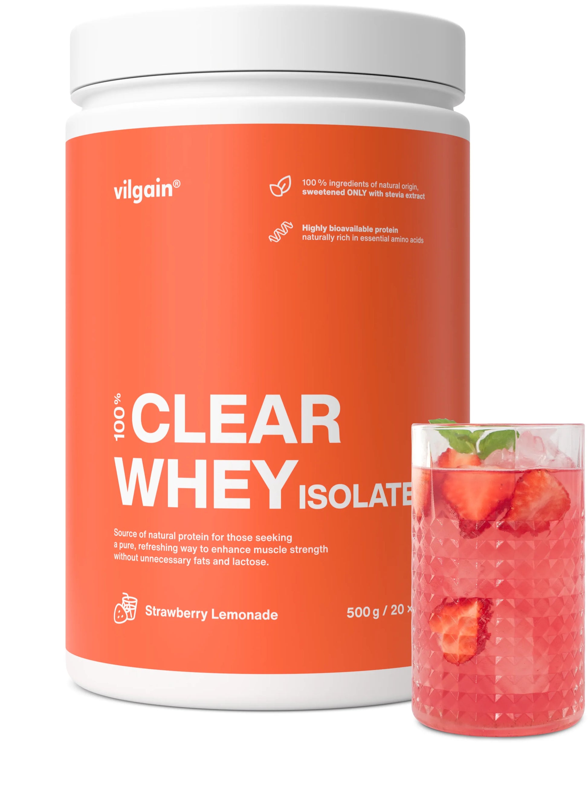 Vilgain Clear Whey Isolate 500g Strawberry Lemonade