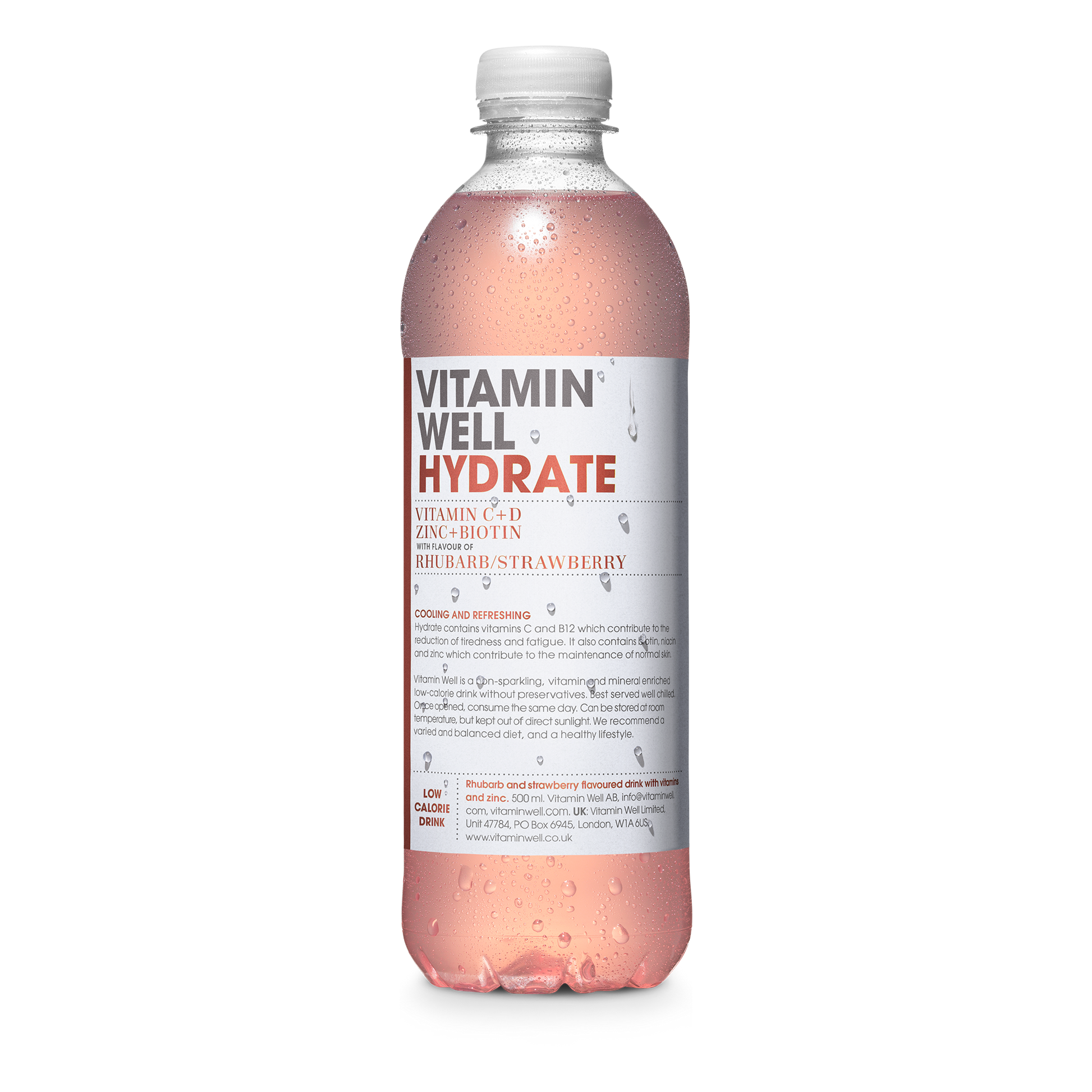 Vitamin Well Hydrate 12x500ml Rhubarb & Strawberry