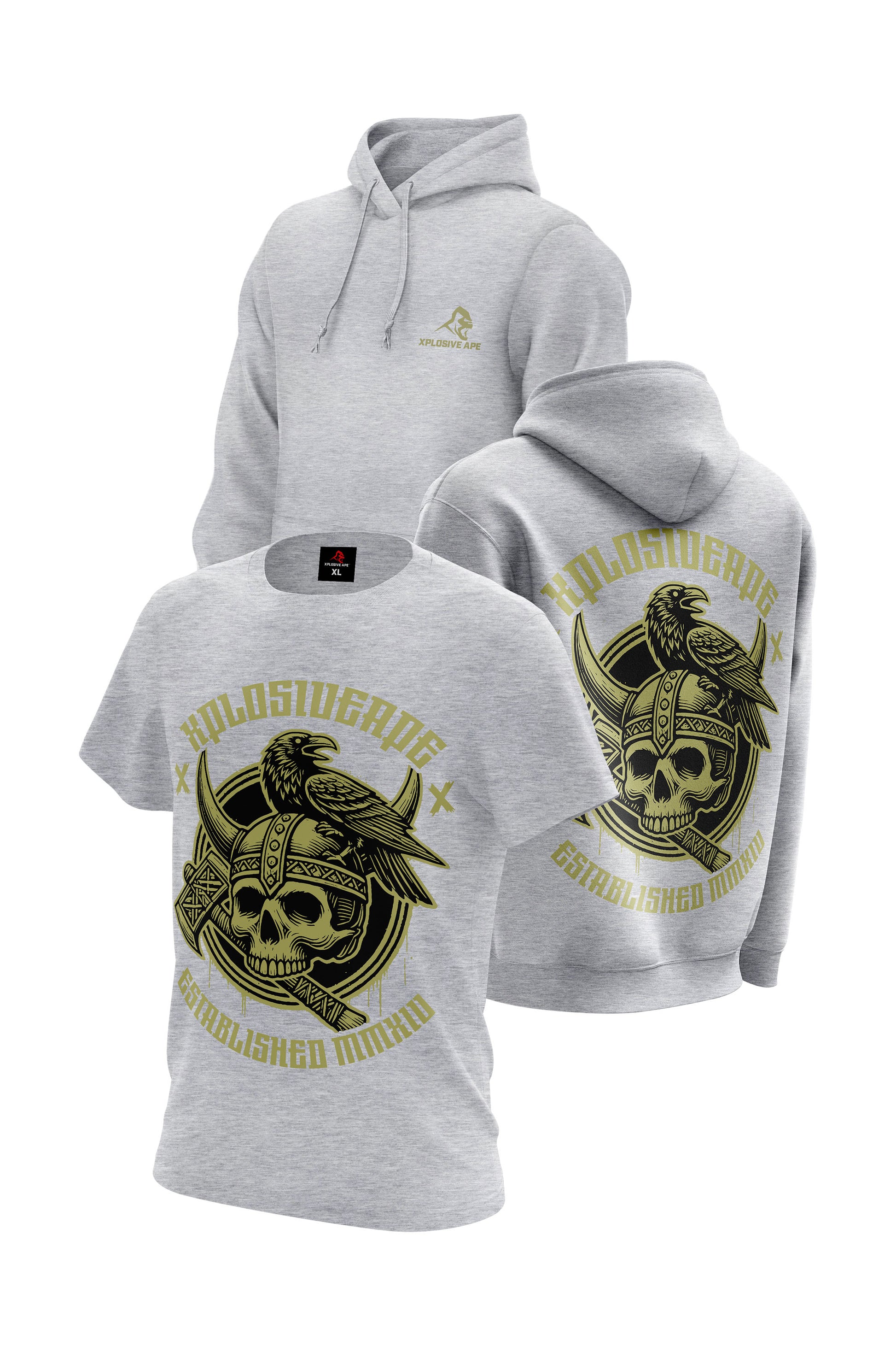 XAPE Valhalla Hoodie & Tee Combo - Sports Grey