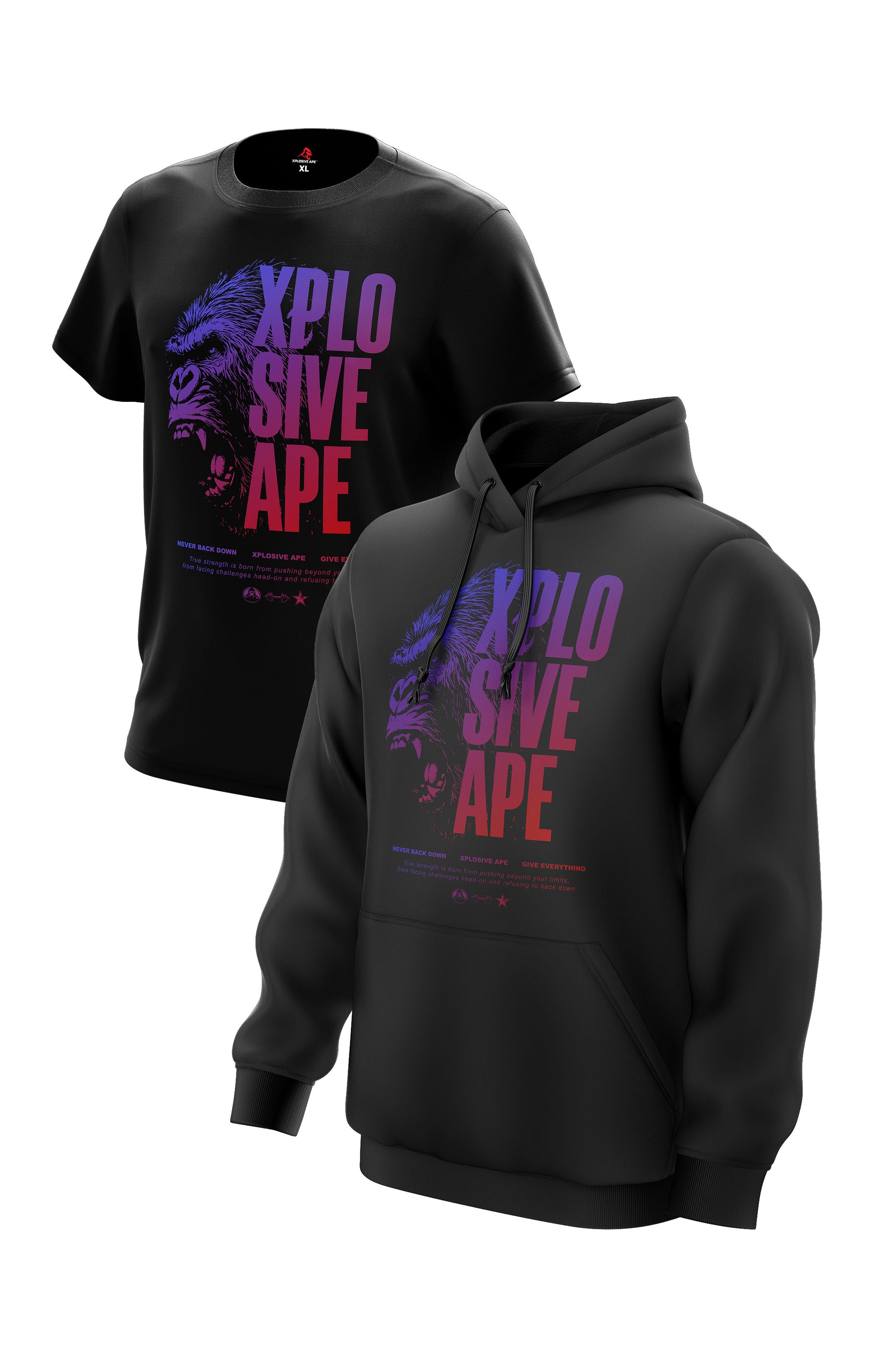 XAPE Vanguard V1 Hoodie & Tee - Black