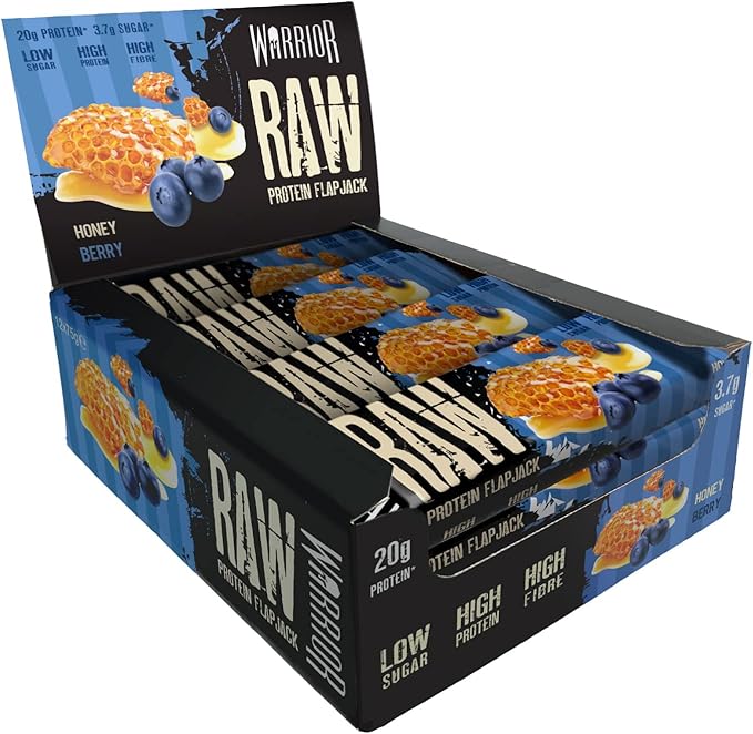 Warrior Raw Protein Flapjack 12x75g Honey Berry