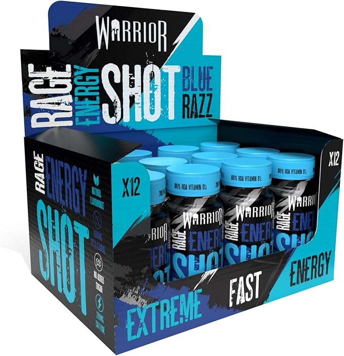 Warrior RAGE Energy Shots 12x60ml Blue Raspberry