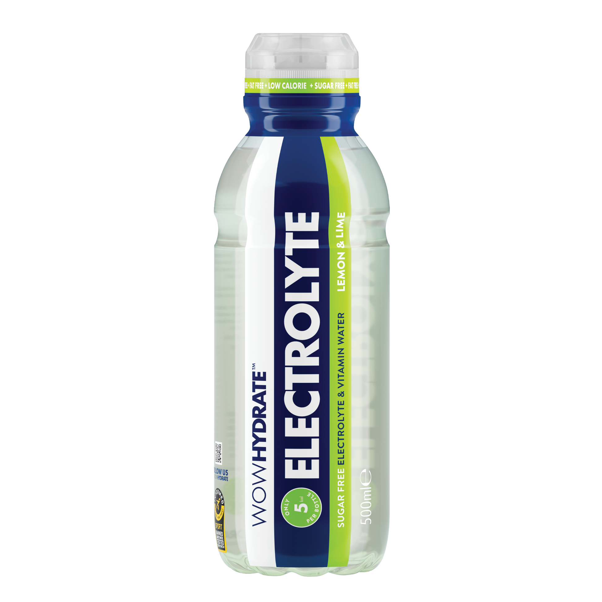 Wow Hydrate Electrolyte Water 12x500ml Lemon & Lime