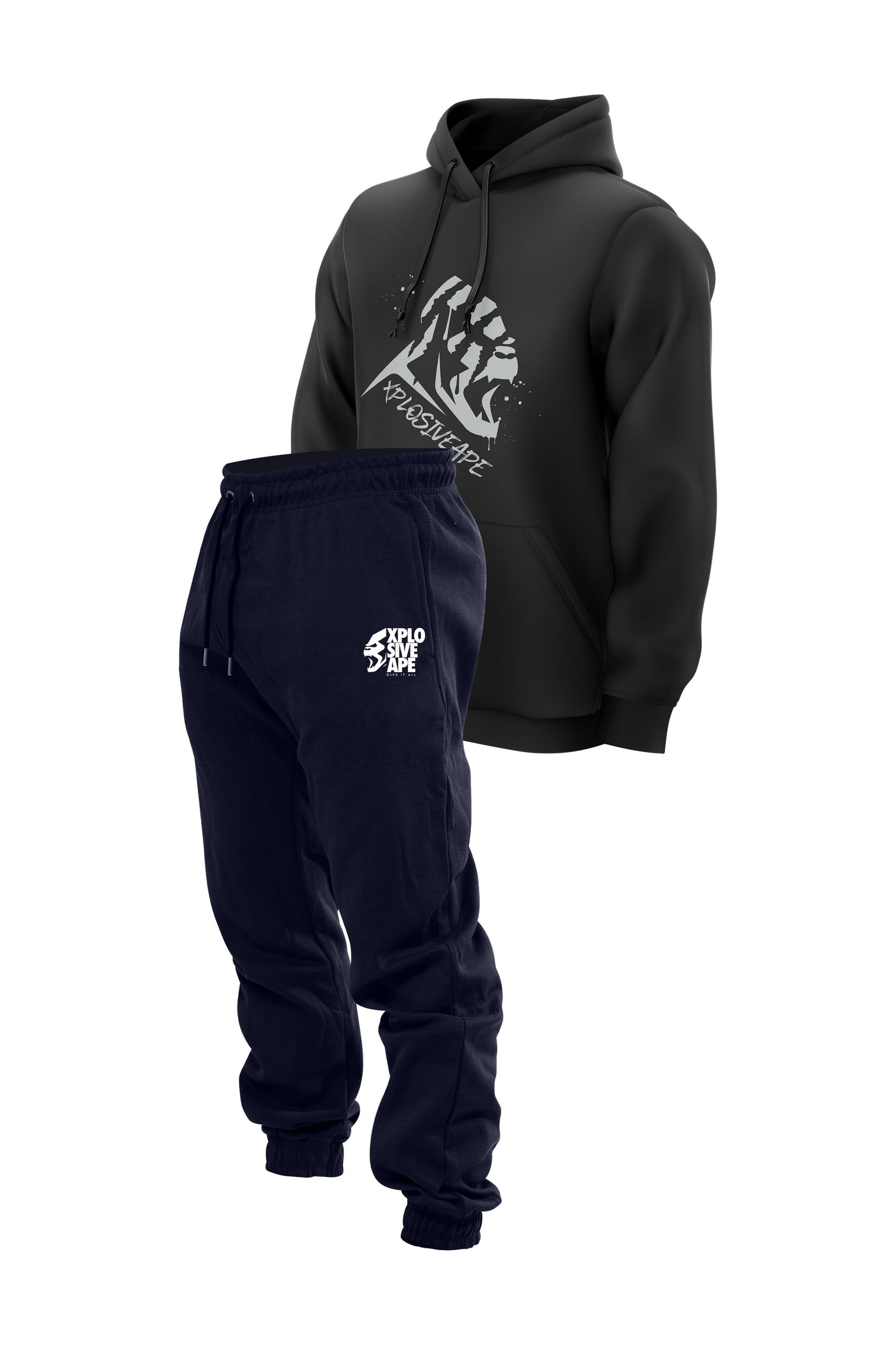 XAPE Warhead Hoodie & Ultimate Joggers Combo - Black/Navy