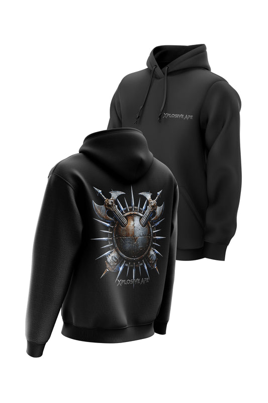 XAPE Warlord Crest String Hoodie - Black