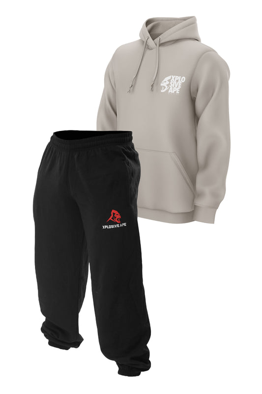 XAPE Ultimate Ape Hoodie & Classic Joggers Combo - Sand/Black