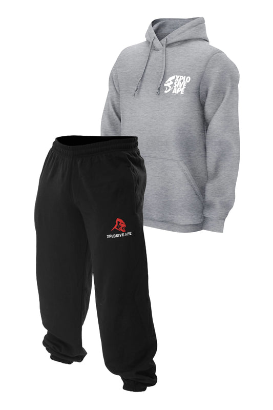 XAPE Ultimate Ape Hoodie & Classic Joggers Combo - Sports Grey/Black