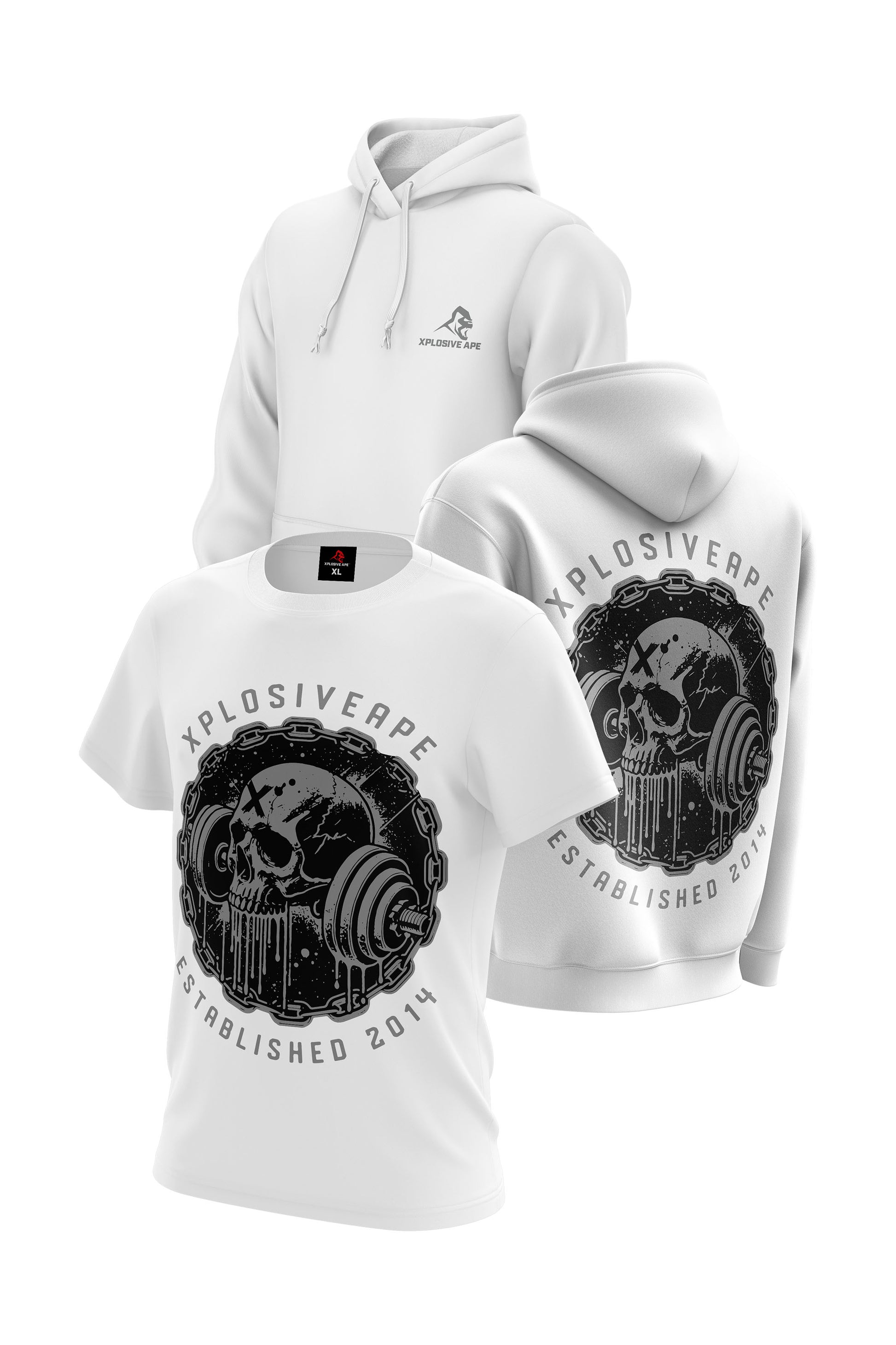 XAPE Whiplash Hoodie & Tee Combo - White