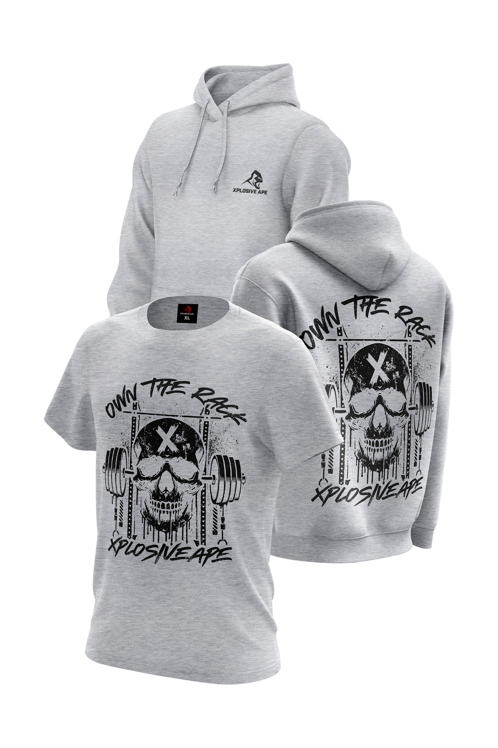 XAPE Wracked Hoodie & Tee Combo - Sports Grey