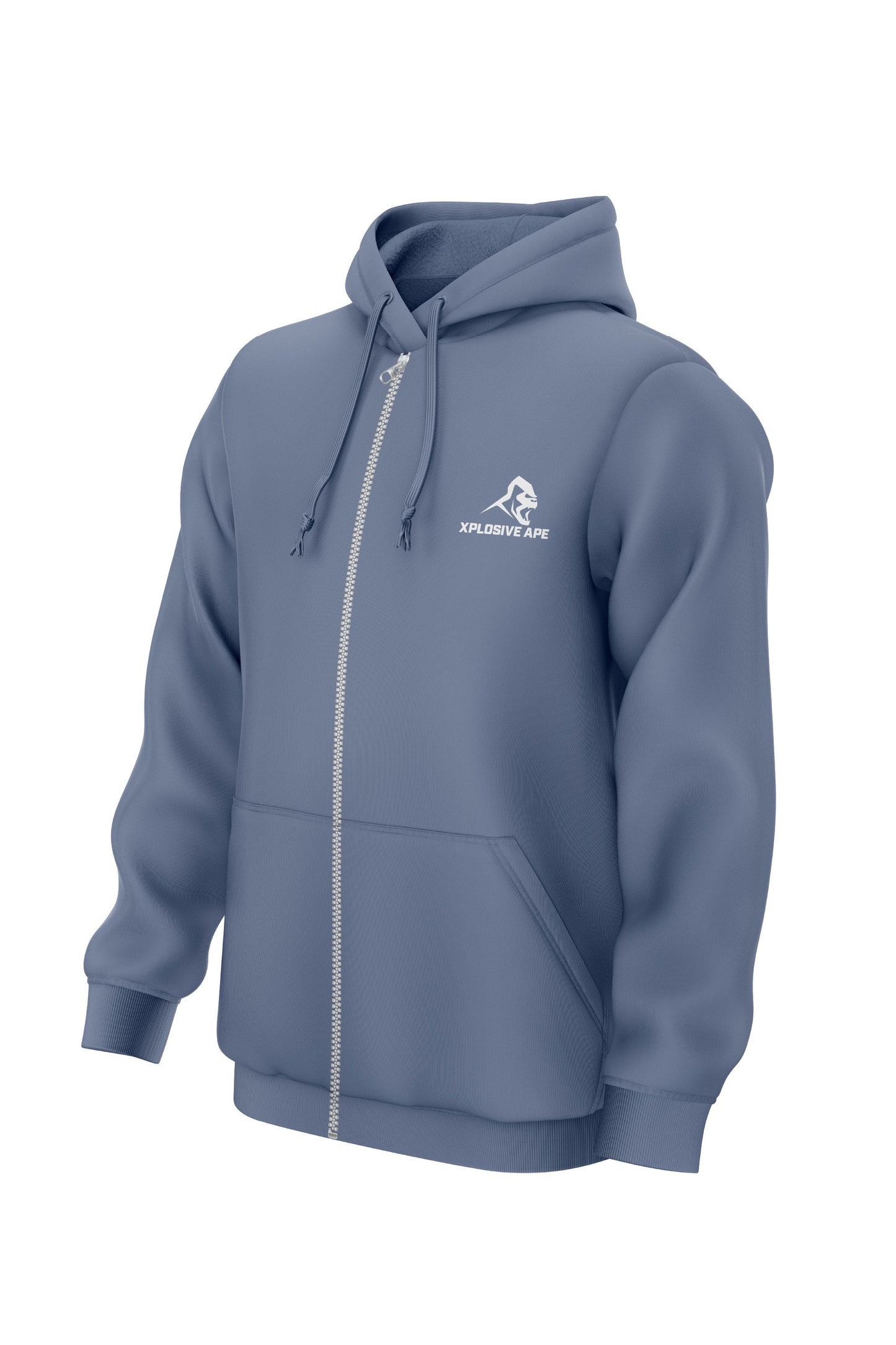 XAPE Prime Logo Zip Hoodie - Dusty Blue