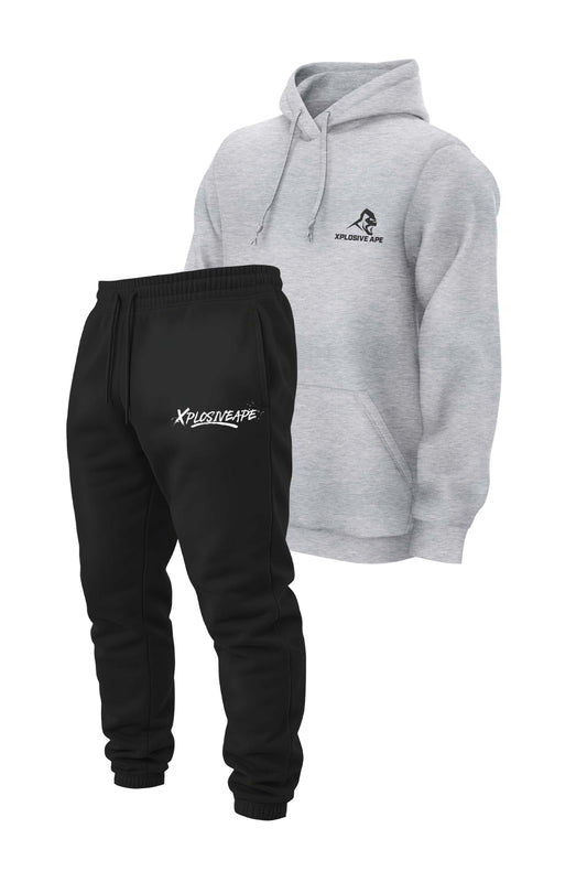 XAPE Classic V2 String Hoodie & Desolate V2 Joggers Combo - Heather Grey/Black