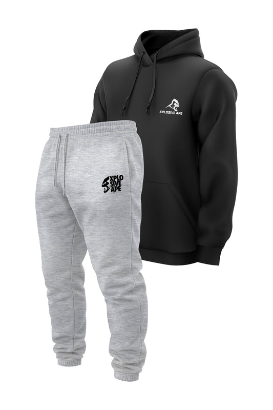 XAPE Classic V2 String Hoodie & Ultimate Ape V2 Joggers - Black/Heather Grey