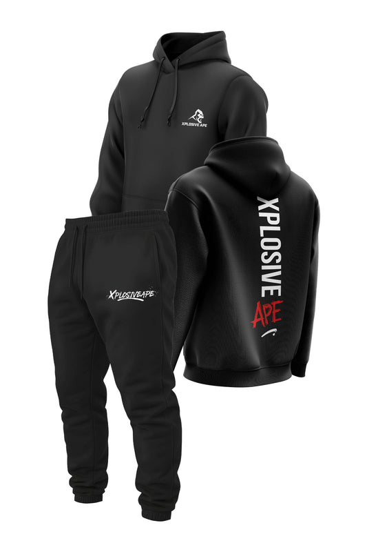 XAPE Graffiti V2 String Hoodie & Desolate V2 Joggers Combo - Black