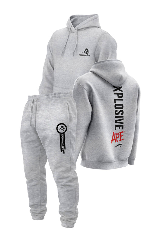 XAPE Graffiti V2 String Hoodie & Panelled V2 Joggers Combo - Grey