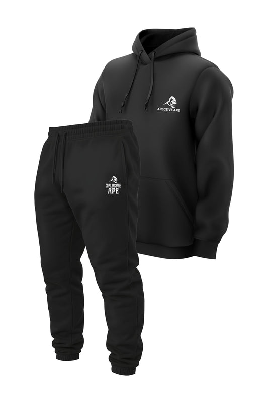 XAPE Prime String Hoodie & Classic Barbed Logo Joggers - Black