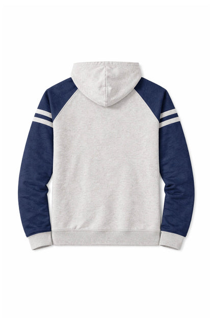 XAPE Blockline Raglan Hoodie - Oatmeal Heather/Indigo