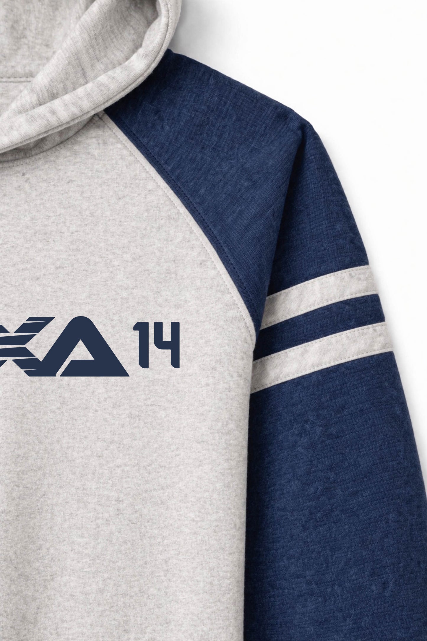 XAPE Blockline Raglan Hoodie - Oatmeal Heather/Indigo