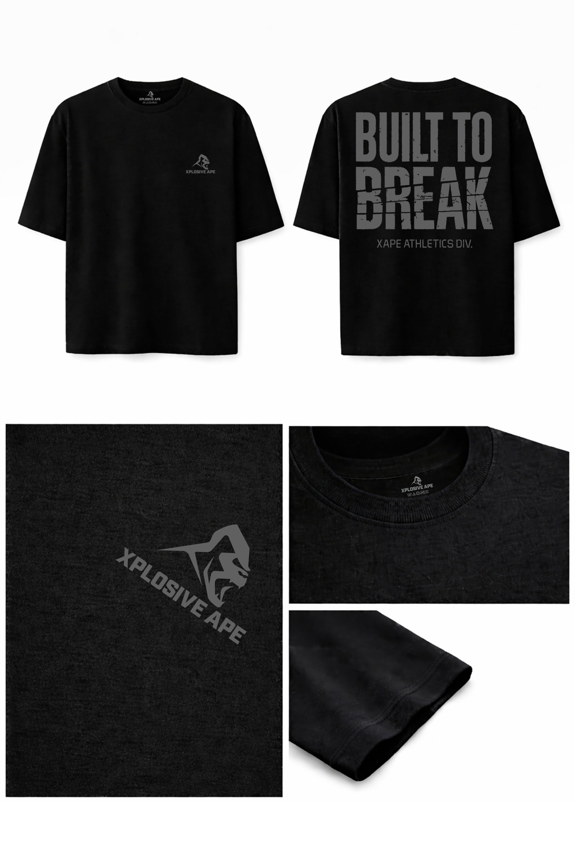 XAPE Built To Break V2 Oversized Tee - Black