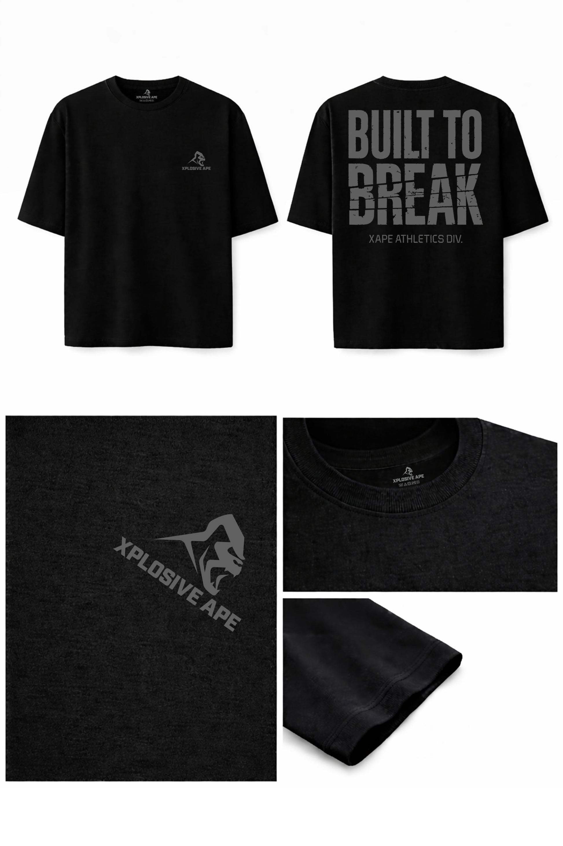 XAPE Built To Break V2 Oversized Tee - Black