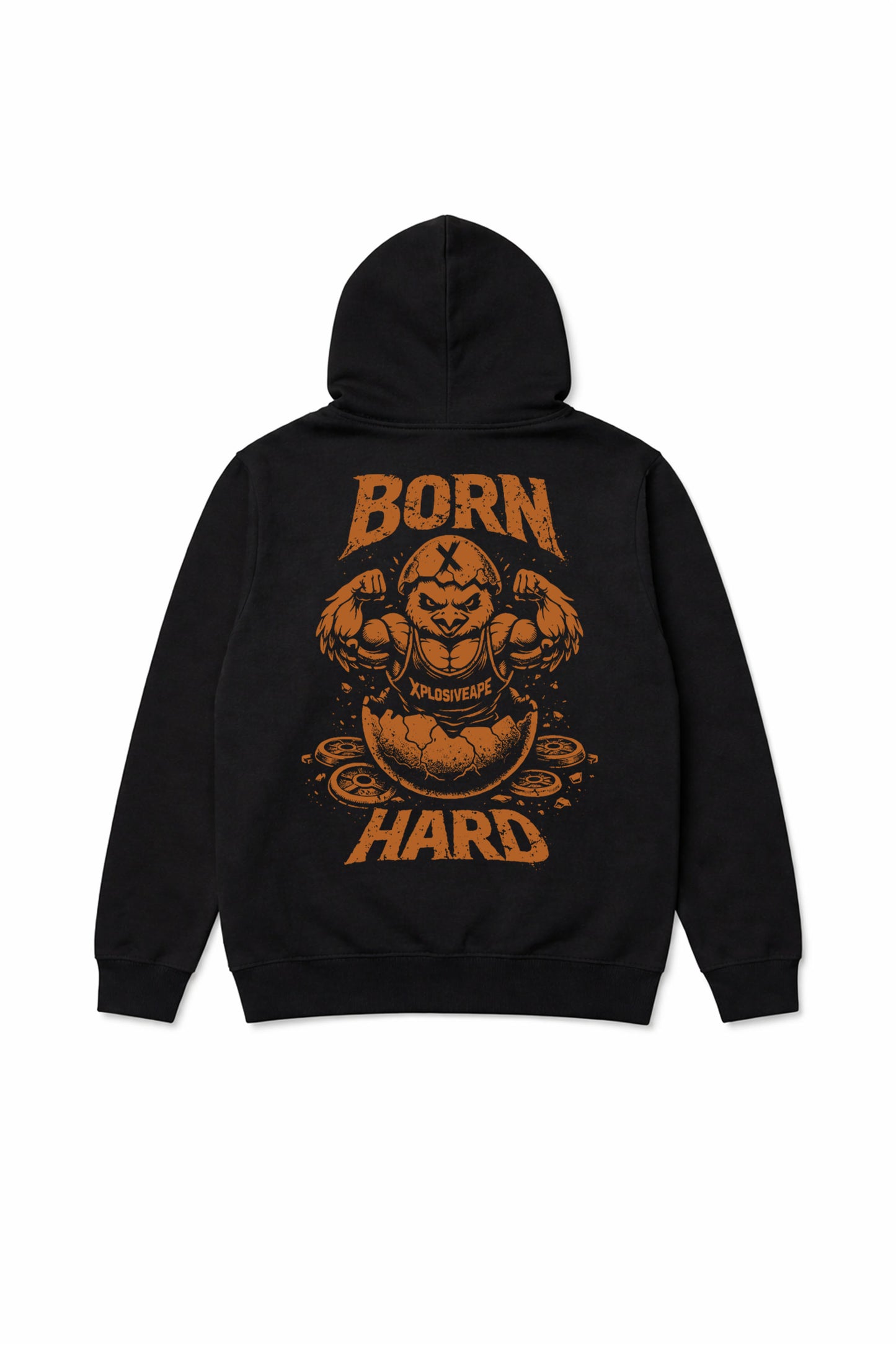 XAPE Born Hard V2 String Hoodie - Black