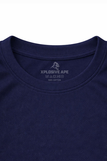 XAPE Classic Brush Script X Tech Tee - Navy
